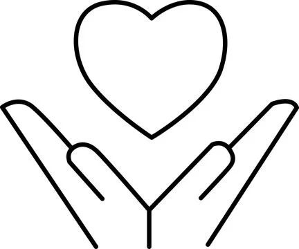 Hands holding heart Vector Illustrazione stock