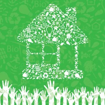 Hands holding home Illustrazione stock