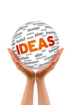 Hands holding a ideas sphere Stock Illustration