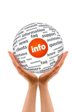 Hands holding a info sphere Stock Illustration