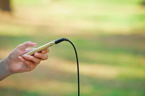 A hands holding a ipod Stock Photos