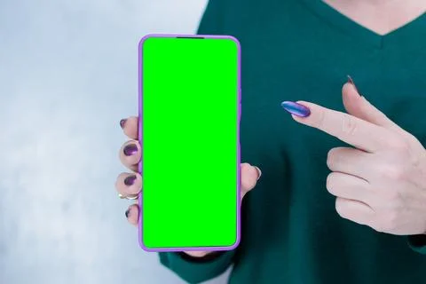 Hands holding a large smartphone 스톡 사진
