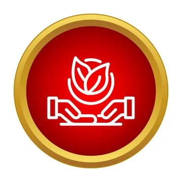 Hands holding leaves icon representing eco care 库存插图