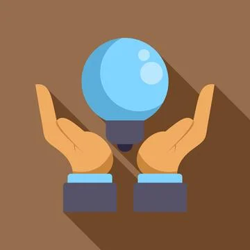 Hands holding a lightbulb signifying creative idea solution イラスト素材