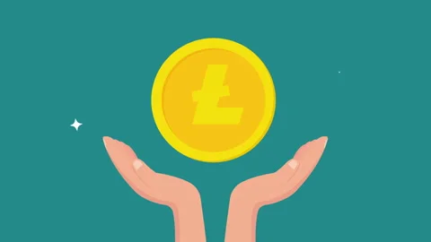 Hands holding Litecoin Stock Footage 174699585