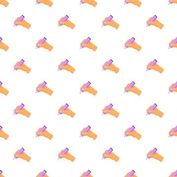 Hands holding markers creating seamless pattern background Stock Illustration