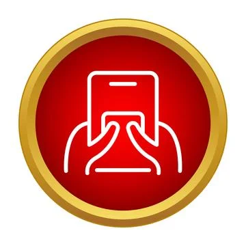 Hands holding mobile device using touchscreen technology Stock Illustration