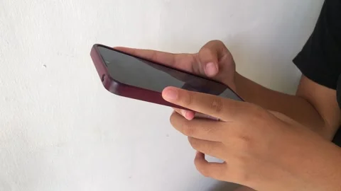 Hands Holding Mobile Phone Stock Footage 330445162