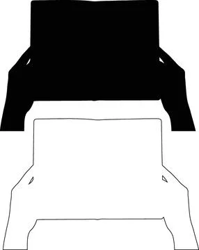 Hands holding open blank sign frame vector Stock Illustration