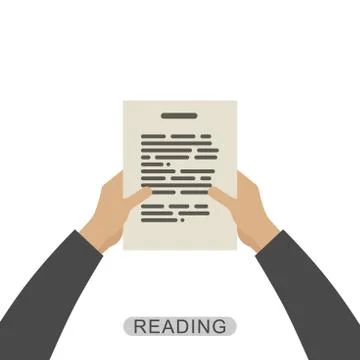 Hands holding paper. Stock Illustration