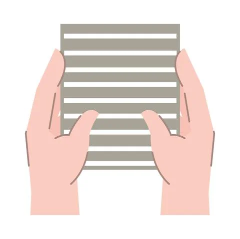 Hands holding a paper Stock Illustration