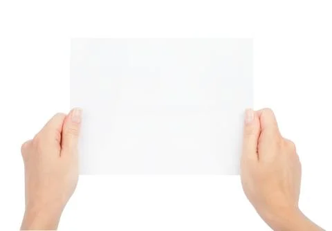 Hands holding paper Stock Photos