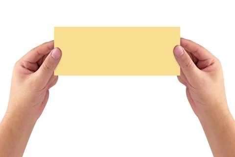 Hands Holding Paper Stock Photos