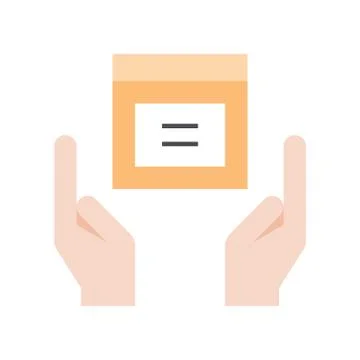 Hands holding parcel box icon, delivery shopping and logistic concept イラスト素材