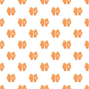 Hands holding a pearl seamless repeating pattern Illustrazione stock