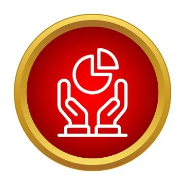 Hands holding pie chart data icon Stock Illustration