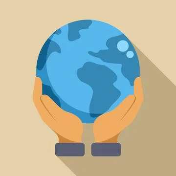Hands holding planet earth saving environment Illustrazione stock