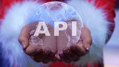 Hands holding planet with text API Stock Footage 147180951