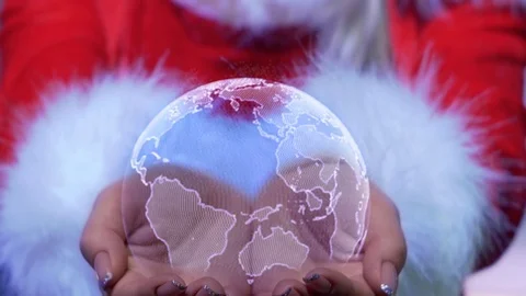 Hands holding planet with text Test Stock Footage 127171588