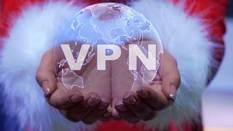 Hands holding planet with text VPN Stock Footage 146688524