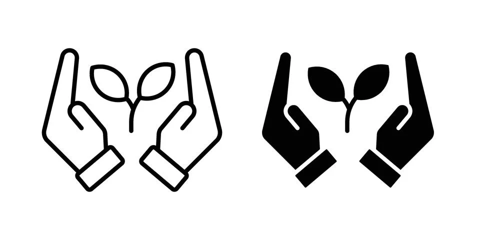 Hands holding plant icon vector design. EPS10 Stock Illustration
