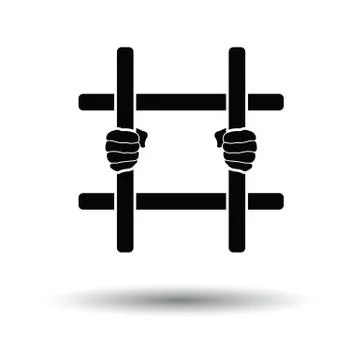 Hands holding prison bars icon Stock Illustration