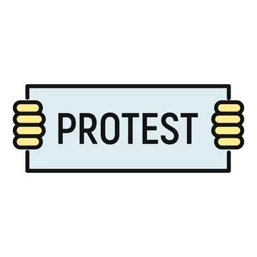 Hands holding protest banner for demonstration and activism Stock Illustration