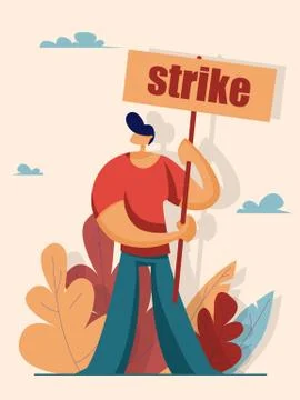 Hands holding protest signs Stock Illustration