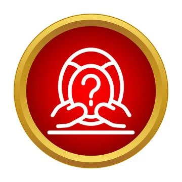Hands holding a question mark symbol mystery icon Stock Illustration