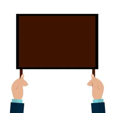 Hands Holding a Sign with empty space for your text. Stock Illustration