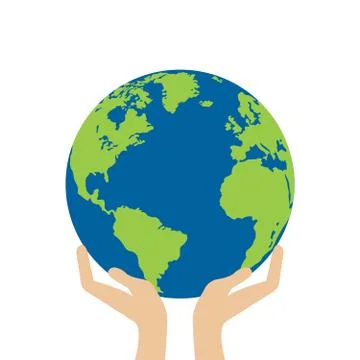 Hands is holding small earth Stock Illustration