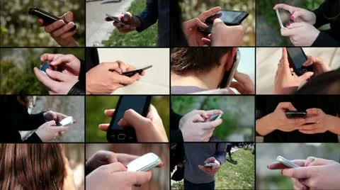 Hands holding smart phone - multiscreen Video stock 10869720