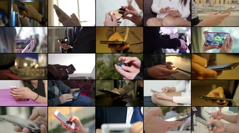 Hands holding smart phone - multiscreen Stock Footage 67532094