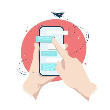 Hands Holding A Smartphone Stock Illustration
