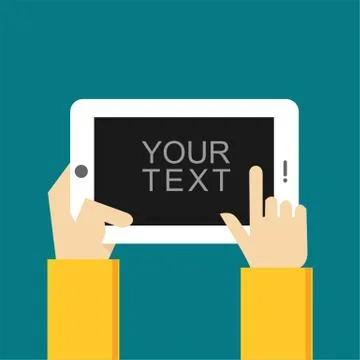Hands holding smartphone or tablet computer template concept. Stock Illustration