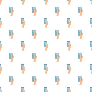 Hands holding smartphone pattern for mobile technology Stock Illustration