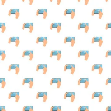 Hands holding smartphone pattern for mobile technology 스톡 일러스트