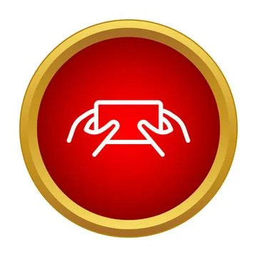 Hands holding smartphone playing mobile game icon Stock Illustration
