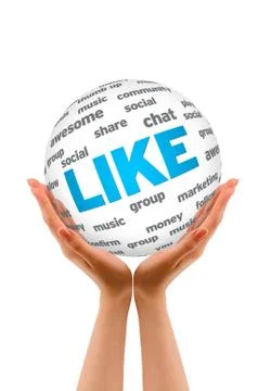 Hands holding a like sphere Stock Illustration