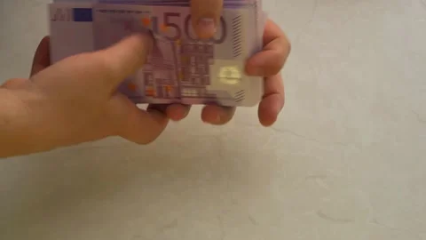 Hands Holding Stack Of 500 Euro Banknotes Stock Footage 139115250