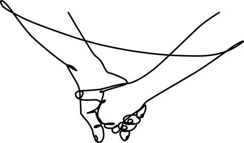 Hands holding string together Vector Stock Illustration