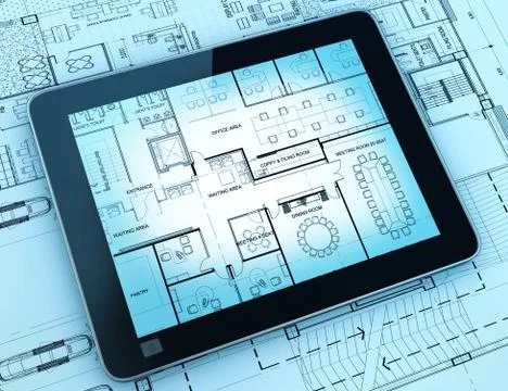 Hands holding tablet Foto stock