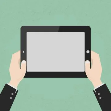 Hands holding a tablet touch , eps10 vector format Stock Illustration
