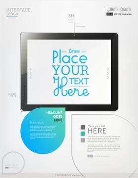 Hands holding a tablet on white background Stock Illustration