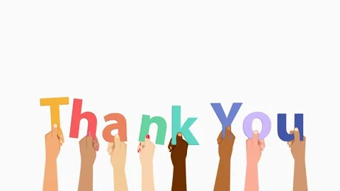 Hands Holding Thank you Text Animation Stock Footage 300083586