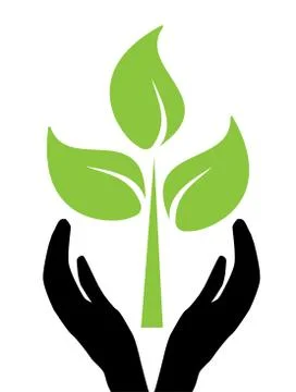 Hands Holding Tree Stock Illustration