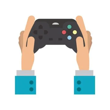 Hands holding video game controller icon image Illustrazione stock