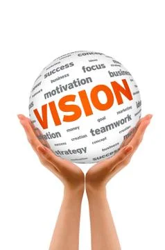 Hands holding a vision sphere Stock Illustration
