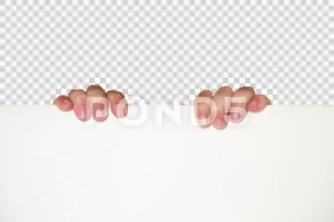 Hands holding white board 5k Stock Photos