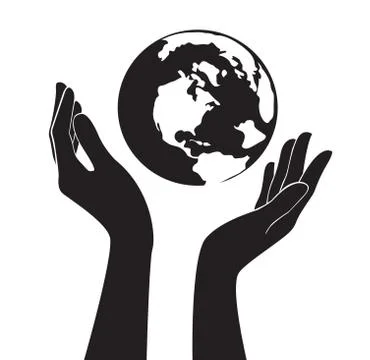 Hands holding the world Stock Illustration